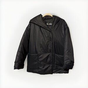 Eileen Fisher Women's XS Eco Friendly, Black  Recycled Nylon Coat, Boxy Fit